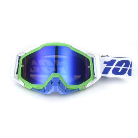 Green And Blue Motorcycle Goggles Uv Protective Anti Dust Riding Glasses For Outdoor Sports(Blue Lenses) Other Motorcycle Clothing