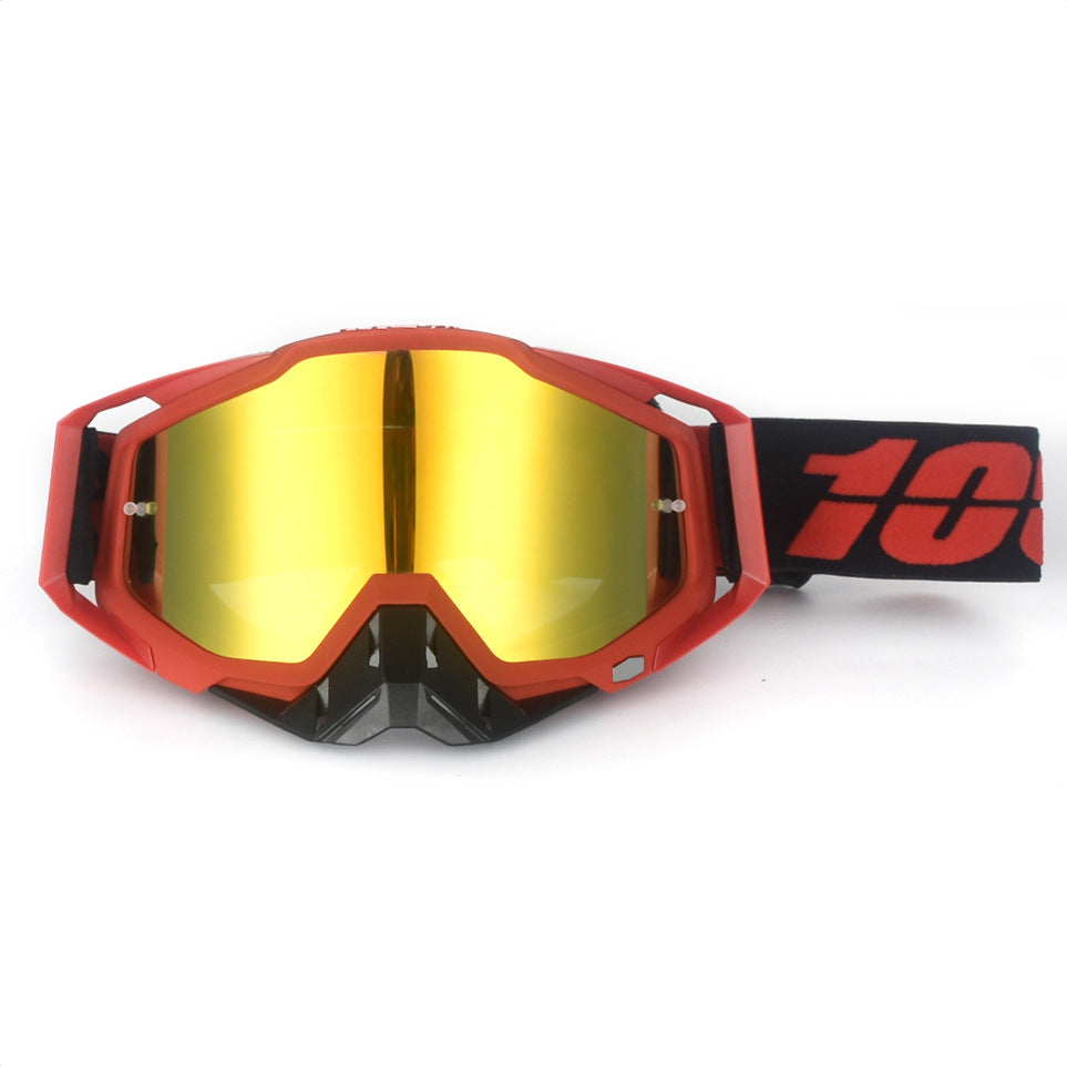 Red And Black Motorcycle Goggles Uv Protective Anti Dust Riding Glasses For Outdoor Sports (Red Lenses) Other Motorcycle Clothing
