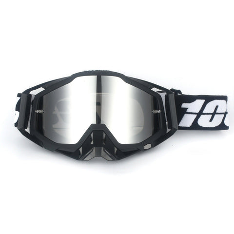 Pure Black Motorcycle Goggles Uv Protective Anti Dust Riding Glasses For Outdoor Sports (Silver Lenses) Other Motorcycle Clothing