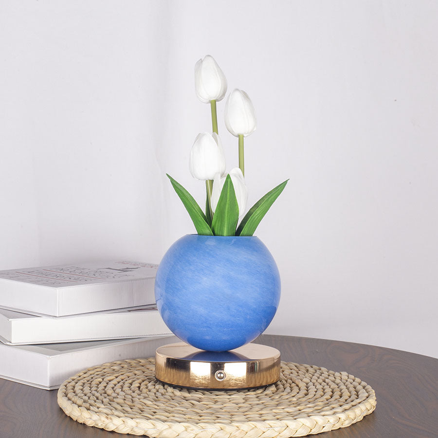 White Tulip Night Light Floral Table Lamp For Bedroom Ambiance Lamps