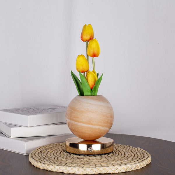 Orange Tulip Night Light Floral Table Lamp For Bedroom Ambiance Lamps