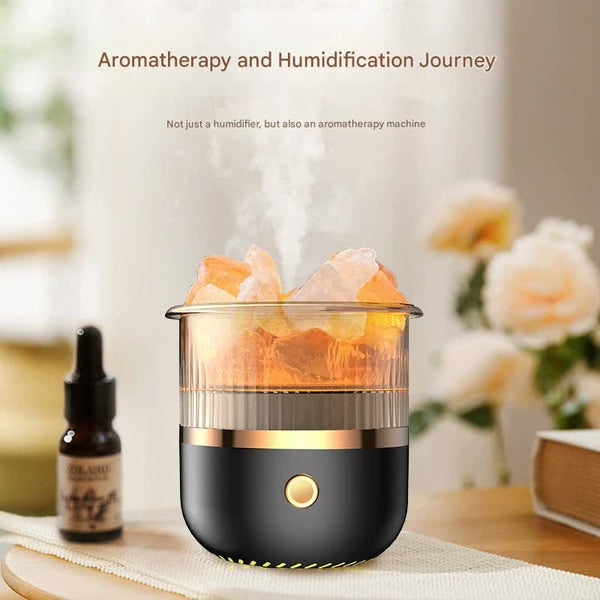 Crystal Humidifier With Led Light Aromatherapy Diffuser For Home Relaxation(Black) Humidifiers