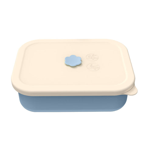 Light Blue Microwave Safe Silicone Lunch Box With 4 Compartments Airtight Bento For Work And Travel Lunchboxes