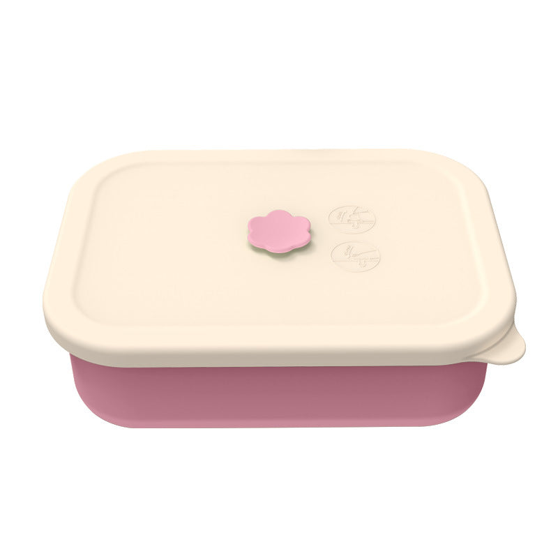 Pink Microwave Safe Silicone Lunch Box With 4 Compartments Airtight Bento For Work And Travel Lunchboxes