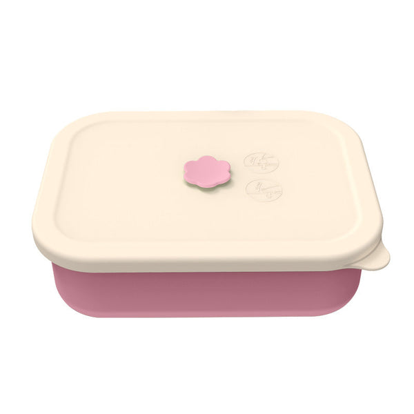 Pink Microwave Safe Silicone Lunch Box With 4 Compartments Airtight Bento For Work And Travel Lunchboxes