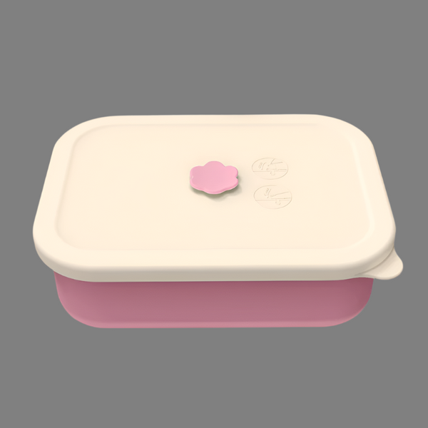 Pink Microwave Safe Silicone Lunch Box With 4 Compartments Airtight Bento For Work And Travel Lunchboxes