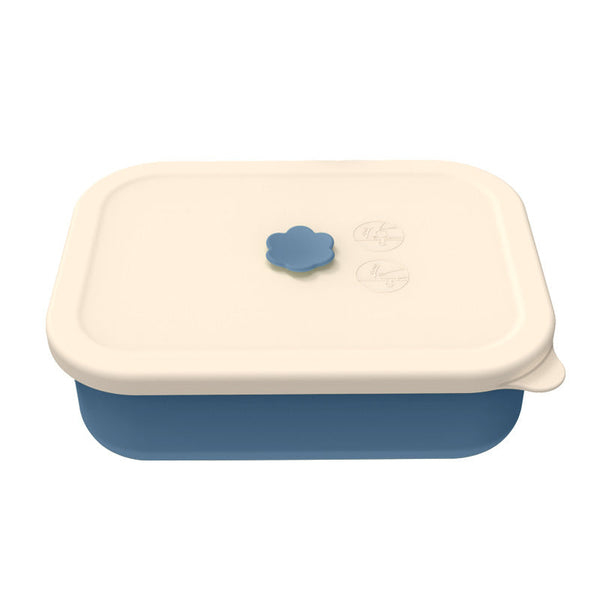 Dark Blue Microwave Safe Silicone Lunch Box With 4 Compartments Airtight Bento For Work And Travel Lunchboxes