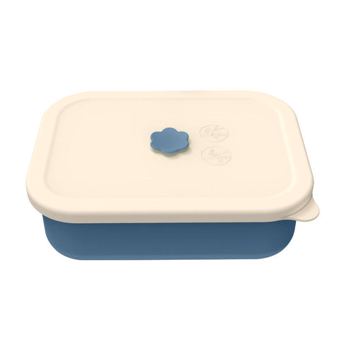Dark Blue Microwave Safe Silicone Lunch Box With 4 Compartments Airtight Bento For Work And Travel Lunchboxes
