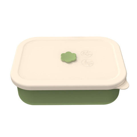 Dark Green Microwave Safe Silicone Lunch Box With 4 Compartments Airtight Bento For Work And Travel Lunchboxes