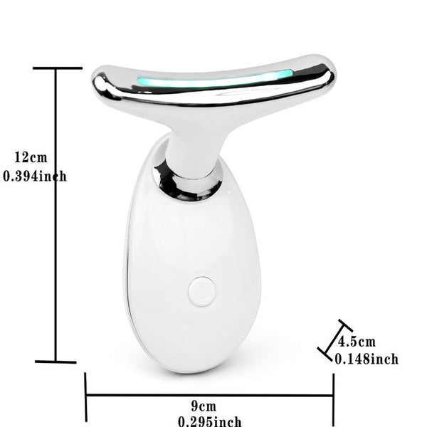 Led Photon Therapy Neck And Face Wrinkle Remover Skin Tightening Device With Ems Heat(White) Anti Aging Products