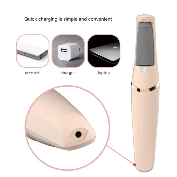 Rechargeable Electric Foot File Waterproof Callus Remover With Interchangeable Heads White Electric Files & Tools