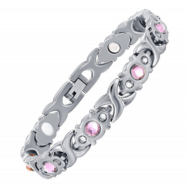 Magnetic Therapy Bracelet Anti Allergy Jewelry With Gemstone Design And Health Benefits(Steel) Bracelets