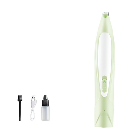 Electric Pet Hair Clipper With Type Charging Led Light And Grooming Accessories(Green) Dog Grooming