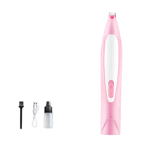 Electric Pet Hair Clipper With Type Charging Led Light And Grooming Accessories(Pink) Dog Grooming