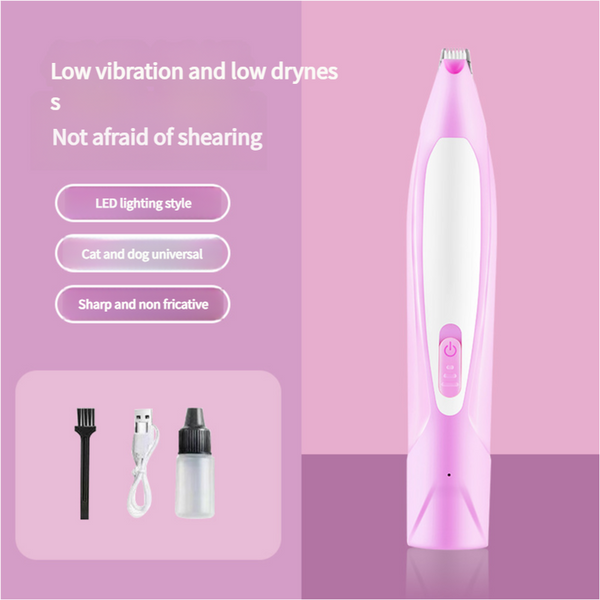 Electric Pet Hair Clipper With Type Charging Led Light And Grooming Accessories(Purple) Dog Grooming