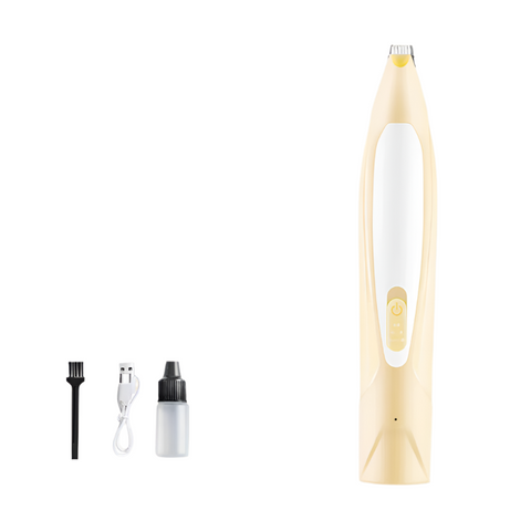 Electric Pet Hair Clipper With Type Charging Led Light And Grooming Accessories(Yellow) Dog Grooming