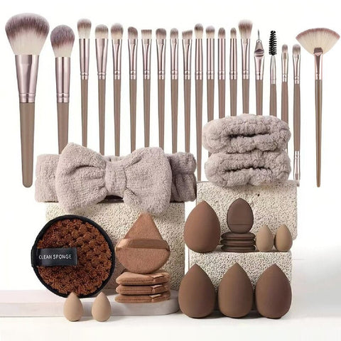 40 Piece Ultimate Beauty Tool Kit For Face Cleansing And Makeup(Brown) Other Makeup Tools & Accs.