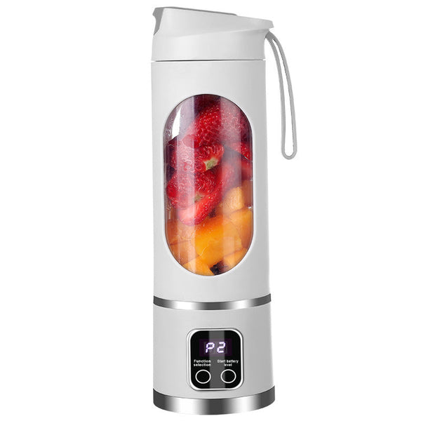 Electric Juicer Blender 450Ml Usb Rechargeable Smoothie Maker With 12 Blades(White) Handheld Blenders