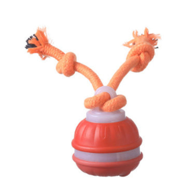 Interactive Dog Chew Toy With Rope Durable Treat Dispensing Ball For Play Dental Health Red Oral Hygiene