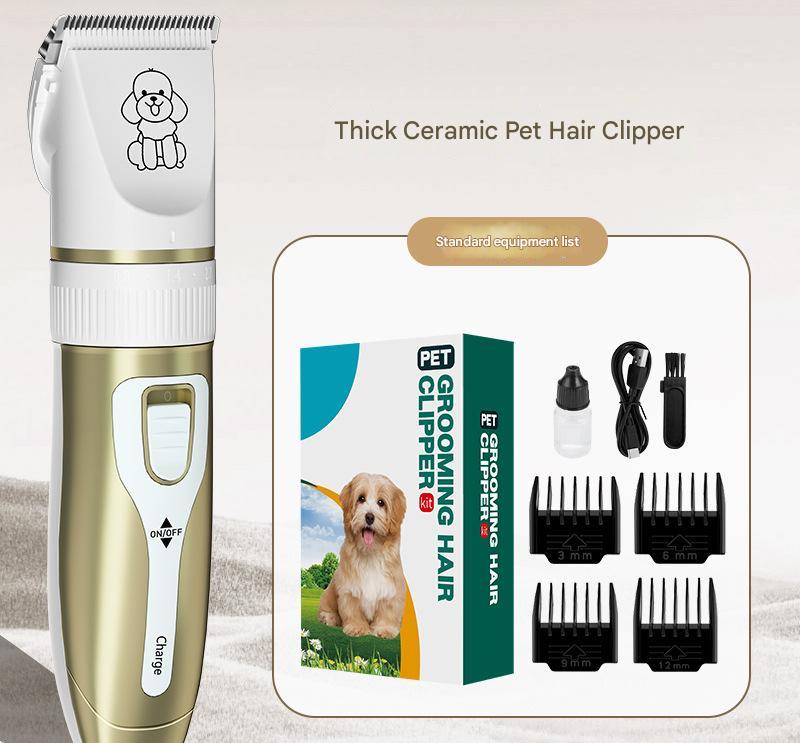 Professional Pet Grooming Hair Clipper Kit Rechargeable Low Noise With Ceramic Blades & 5 Speed Adjustment (Platinum) Dog Grooming