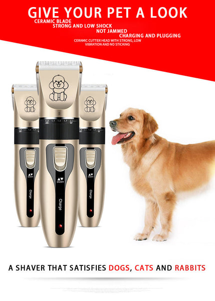 Professional Pet Grooming Hair Clipper Kit Rechargeable Low Noise With Ceramic Blades & 5 Speed Adjustment (Platinum) Dog Grooming