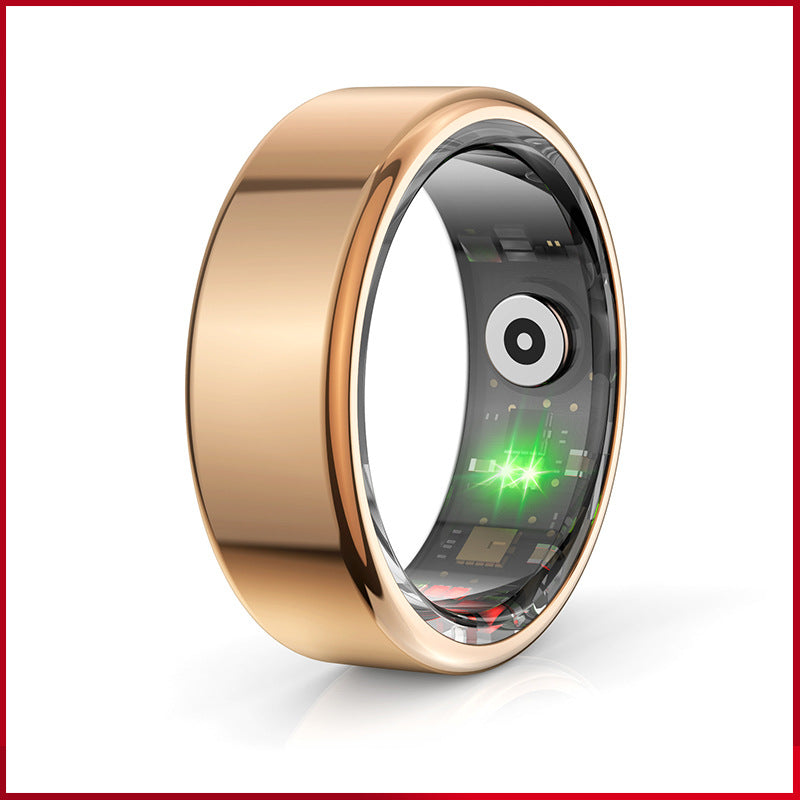 Advanced Smart Health Ring 24/7 Heart Rate Spo2 Sleep & Activity Tracker With Magnetic Charging (Gold) Activity Trackers