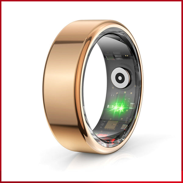 Advanced Smart Health Ring 24/7 Heart Rate Spo2 Sleep & Activity Tracker With Magnetic Charging (Gold) Activity Trackers
