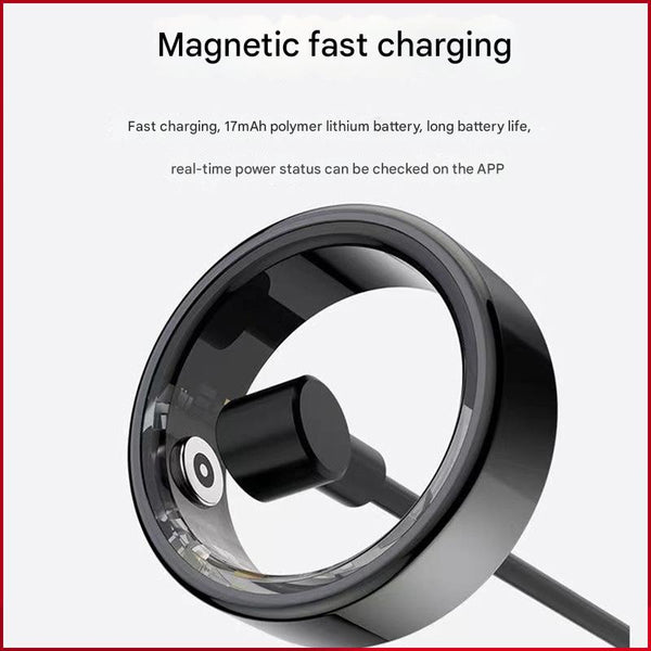 Advanced Smart Health Ring 24/7 Heart Rate Spo2 Sleep & Activity Tracker With Magnetic Charging (Gold) Activity Trackers