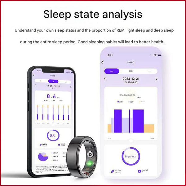 Advanced Smart Health Ring 24/7 Heart Rate Spo2 Sleep & Activity Tracker With Magnetic Charging (Silver) Activity Trackers