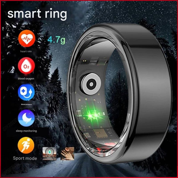 Advanced Smart Health Ring 24/7 Heart Rate Spo2 Sleep & Activity Tracker With Magnetic Charging (Silver) Activity Trackers