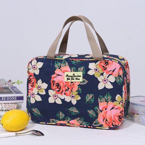 Versatile Handled Bag Durable Waterproof Toiletries Lunch Travel Rose Design Other Luggage