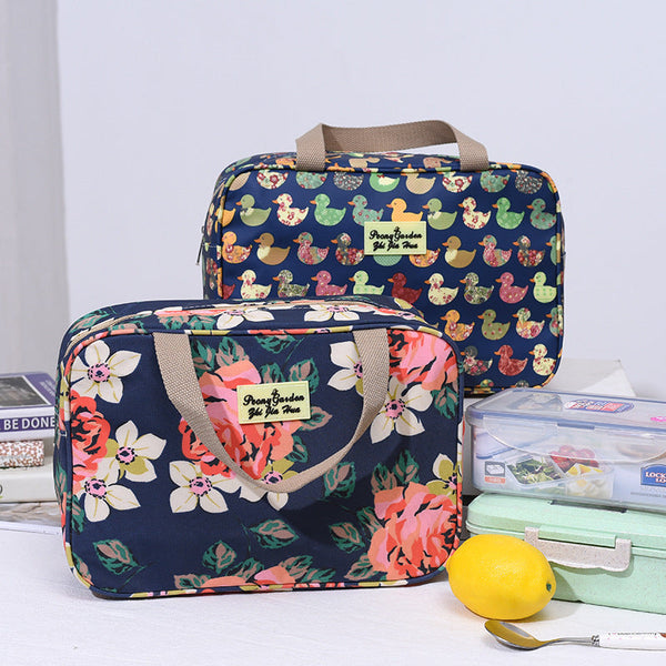 Versatile Handled Bag Durable Waterproof Toiletries Lunch Travel Rose Design Other Luggage