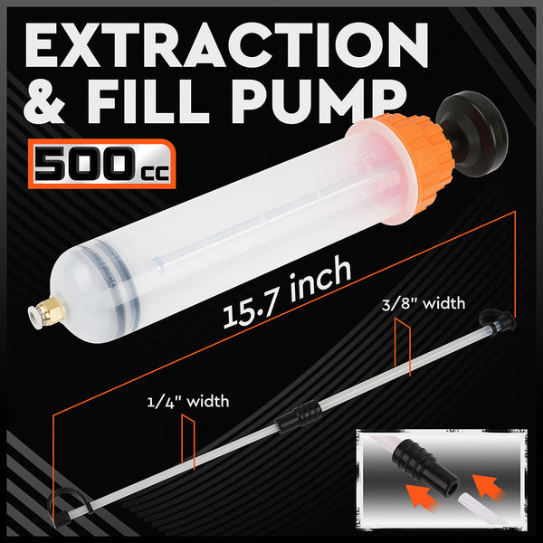 500Cc Fluid Extraction & Fill Pump Syringe Durable Manual For Automotive Marine Fluids Other Auto Tools & Supplies