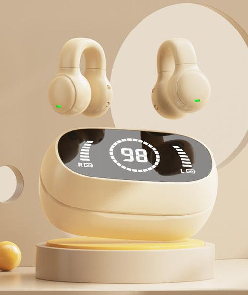 Open Ear Conduction Tws Bluetooth 5.4 9D Surround Sound Led Display Long Battery Life Skin Color Earbuds