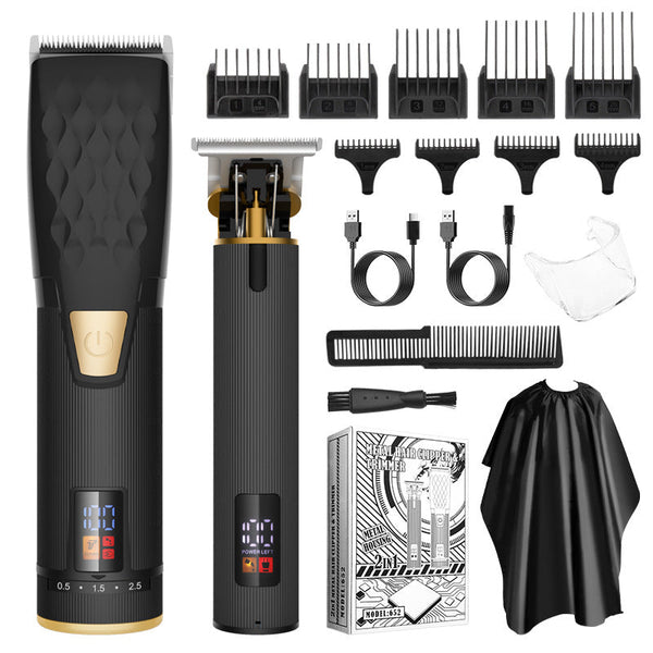 Professional 2 In 1 Cordless Hair Clipper & Trimmer Kit With Led Display 5 Speed Fine Tuning Clippers & Trimmers