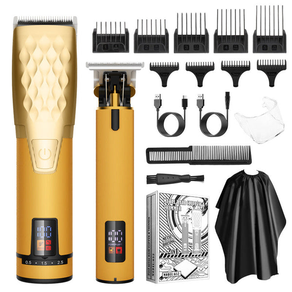 Professional 2 In 1 Cordless Hair Clipper & Trimmer Kit With Led Display 5 Speed Fine Tuning Clippers & Trimmers
