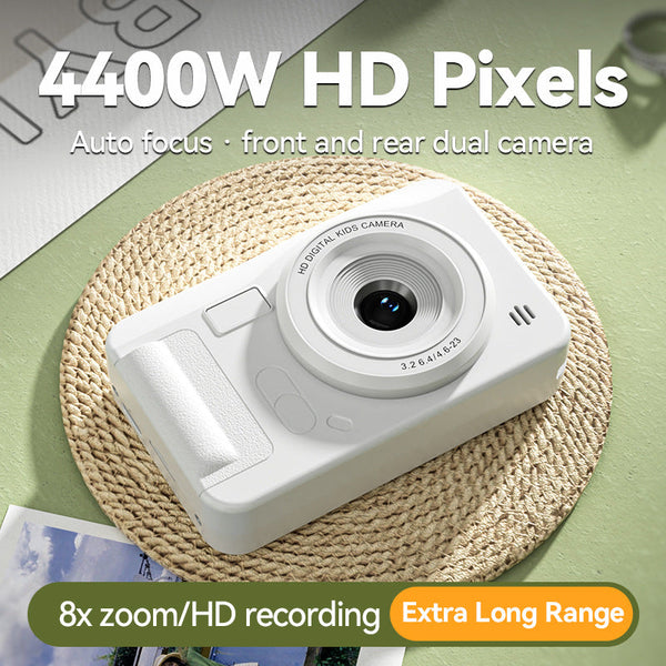 Student Hd Digital Camera 44Mp 8X Zoom Autofocus Dual Lens Type Charging (White) Digital Cameras