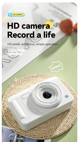 Student Hd Digital Camera 44Mp 8X Zoom Autofocus Dual Lens Type Charging (White) Digital Cameras