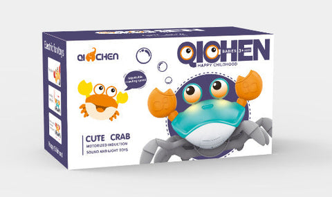 Interactive Crawling Crab Little One Toy With Music Lights Obstacle Avoidance Green Educational Toys