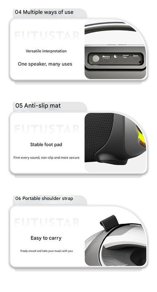 Bluetooth 5.3 60W Powerful Sound Rgb Lights Multiple Inputs Black Audio Docks & Mini Speakers