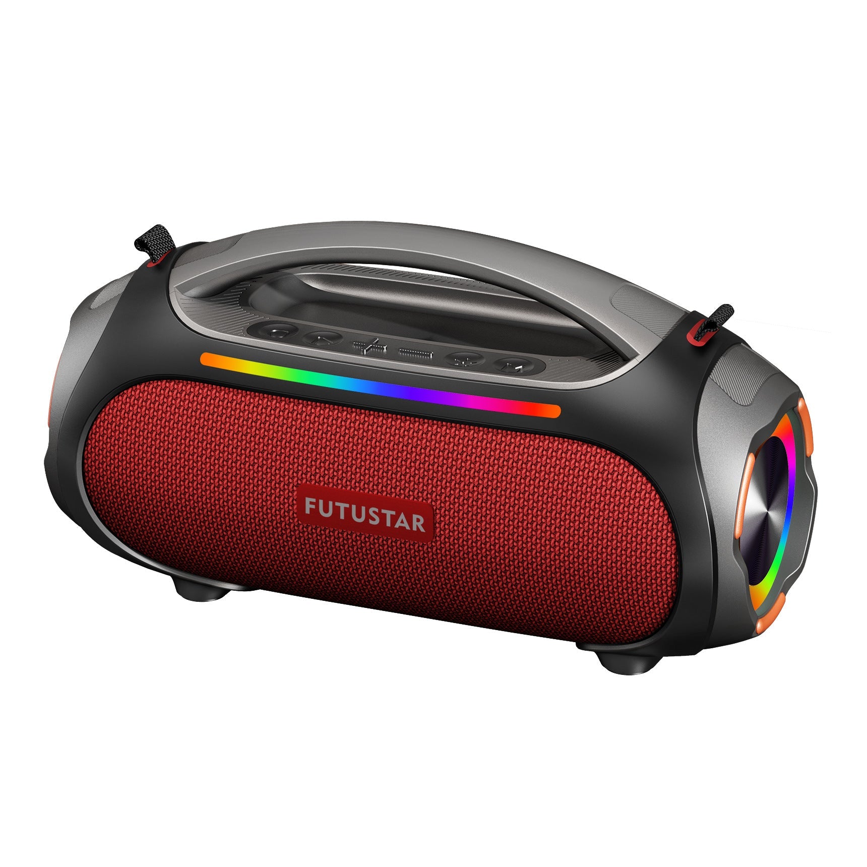 Bluetooth 5.3 60W Powerful Sound Rgb Lights Multiple Inputs Red Audio Docks & Mini Speakers