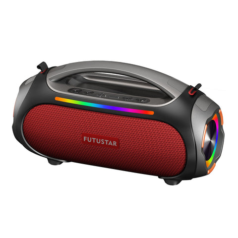 Bluetooth 5.3 60W Powerful Sound Rgb Lights Multiple Inputs Red Audio Docks & Mini Speakers