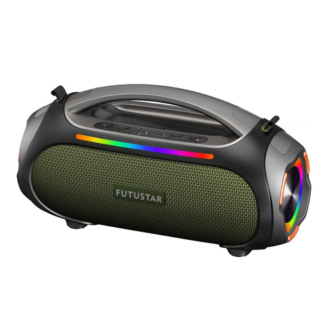 Bluetooth 5.3 60W Powerful Sound Rgb Lights Multiple Inputs Green Audio Docks & Mini Speakers