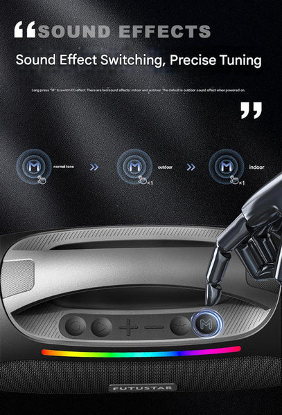 Bluetooth 5.3 60W Powerful Sound Rgb Lights Multiple Inputs Green Audio Docks & Mini Speakers