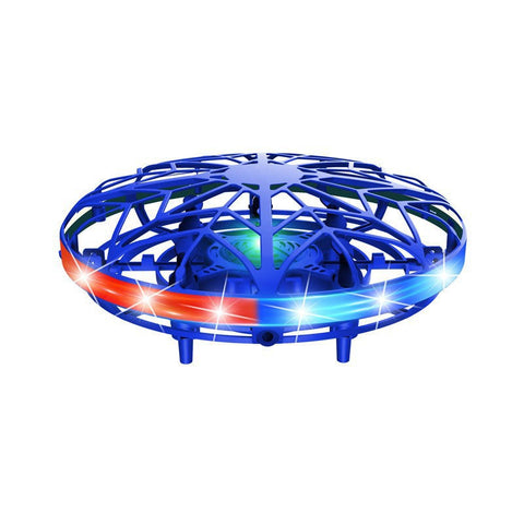 Hand Controlled Ufo Mini Drone With Led Lights & Obstacle Avoidance(Blue) Packing Organisers