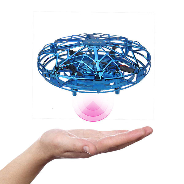 Hand Controlled Ufo Mini Drone With Led Lights & Obstacle Avoidance(Blue) Packing Organisers