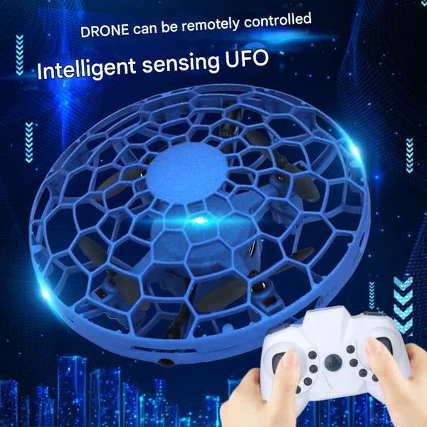 Hand Controlled Ufo Mini Drone With Led Lights & Obstacle Avoidance(Blue) Packing Organisers