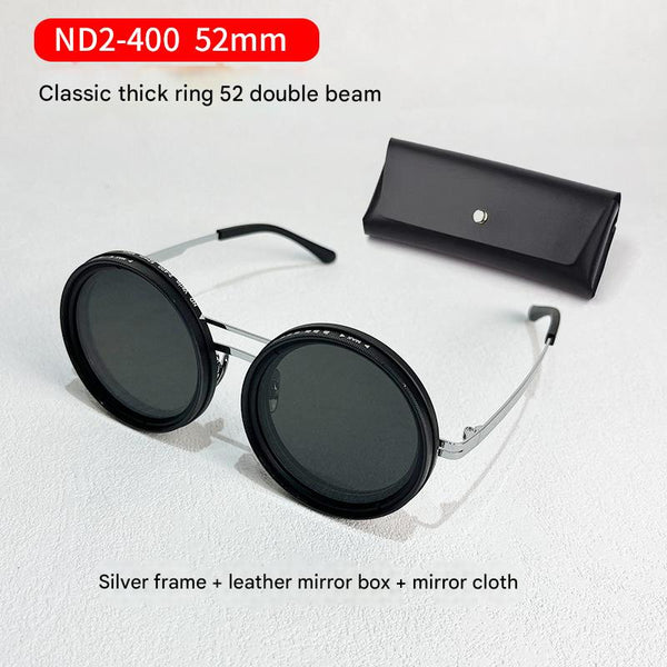 Nd9 Filter Steampunk Retro Design With Polarized Hd Anti Glare Lenses (Silver) Sunglasses
