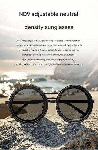 Nd9 Filter Steampunk Retro Design With Polarized Hd Anti Glare Lenses (Silver) Sunglasses