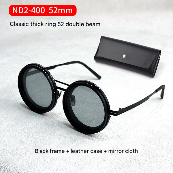 Nd9 Filter Steampunk Retro Design With Polarized Hd Anti Glare Lenses (Black) Sunglasses
